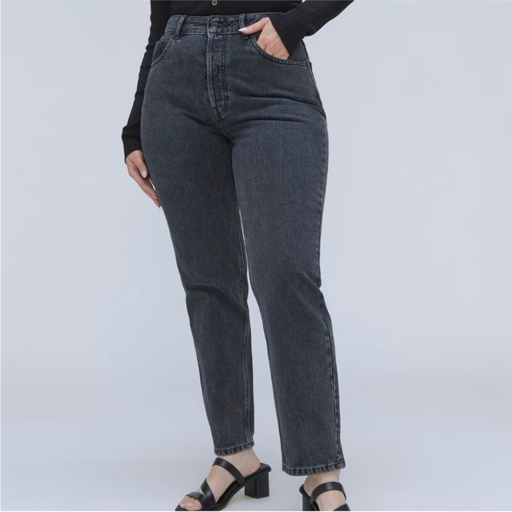 Everlane Curvy Cheeky High Rise Straight Black Jeans Size 34